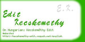 edit kecskemethy business card