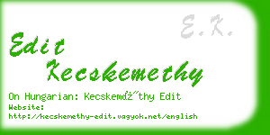 edit kecskemethy business card